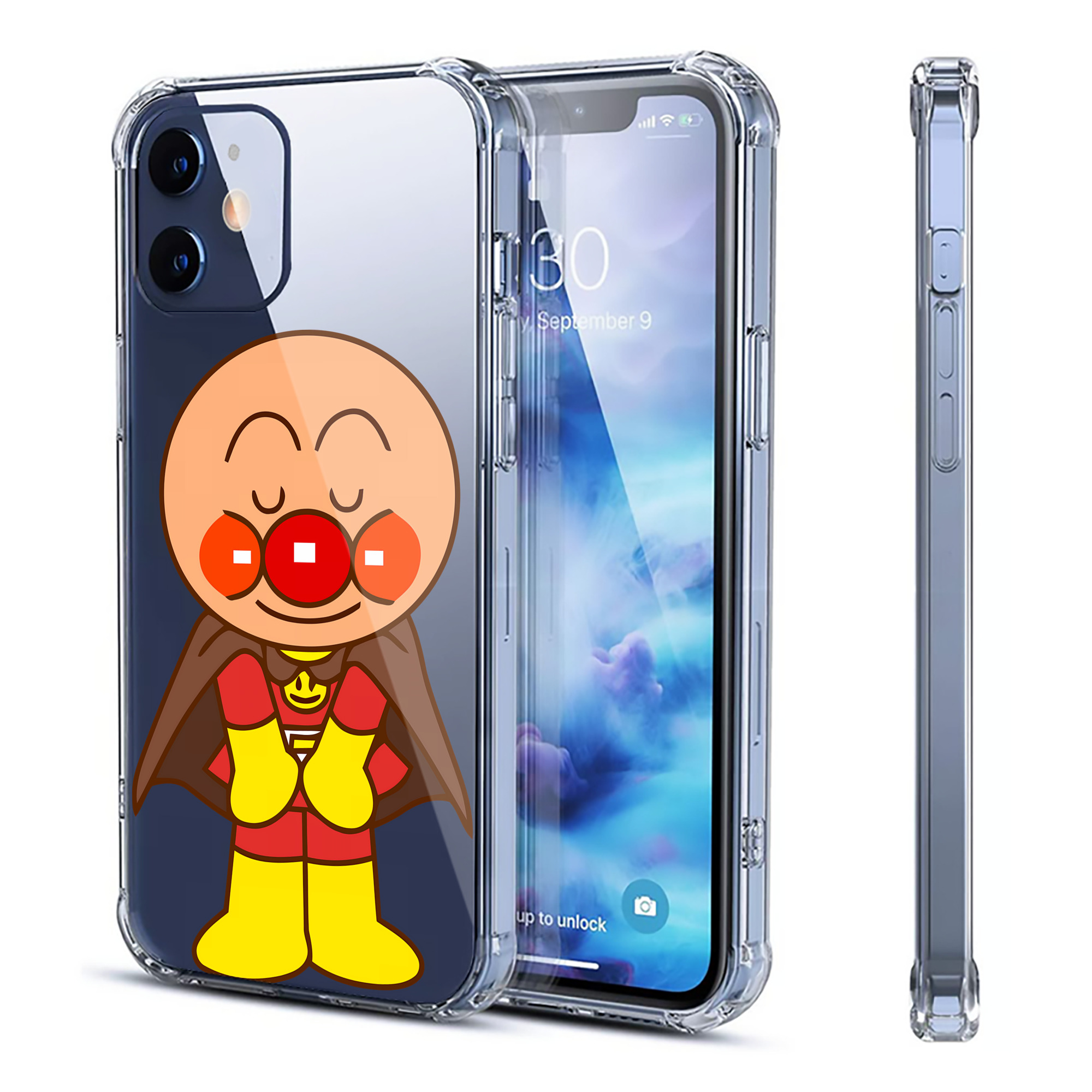 （画像用） アンパンマン Anpanman 【iPhone 12シリーズ対応】透明スマホケース（クリアソフトケース）